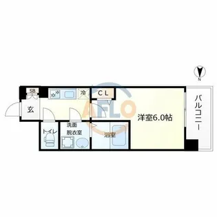 エスリードレジデンスグラン大阪福島ノース【6階】の間取り