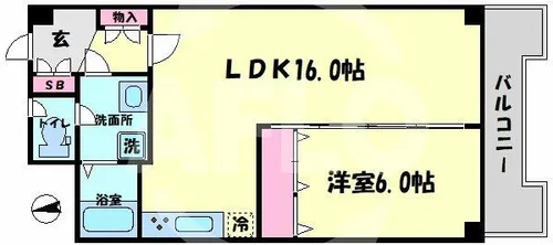 おおきに大阪天満サニーアパートメント【6階】の間取り