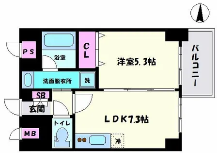 エステムコート難波Ⅵエント【10階】の間取り