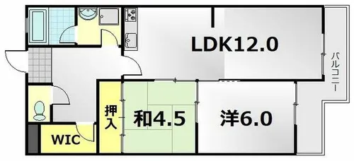 ビューハイツ京都山科【3階】の間取り
