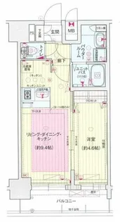 プレサンス立売堀パークシティ【14階】の間取り