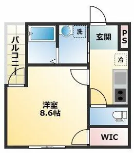 フジパレス針中野湯里【1階】の間取り