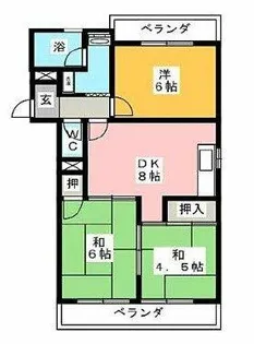 ハイツ森鷹2番館【4階】の間取り