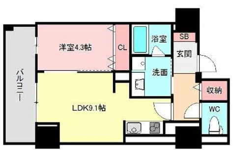 シャンテ与力町【2階】の間取り
