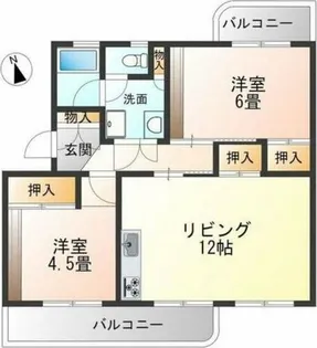 岩成台西団地分譲住宅510棟【305号室】の間取り