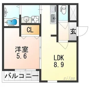 フジパレス北田辺六丁目【3階】の間取り
