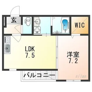 フジパレス北田辺六丁目【3階】の間取り