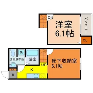 ドヌールV草薙【1階】の間取り