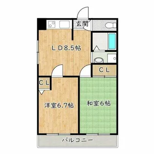 大阪府堺市中区東八田【マンション】の間取り