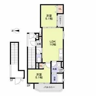 フォレストクリエオーレ朝日町アネックス【2階】の間取り