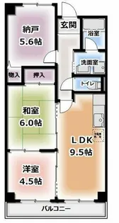 大阪府門真市北岸和田2丁目【マンション】の間取り