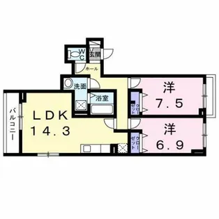 クローバーフレア【2階】の間取り