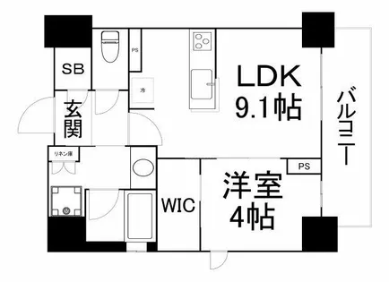 サクラティアラ新梅田【3階】の間取り