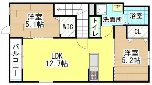 福岡県北九州市八幡西区本城3丁目【アパート】の間取り