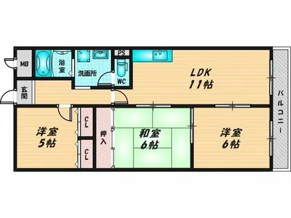 サンメゾン【5階】の間取り