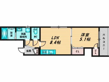 Gran QUALIOR北巽【2階】の間取り