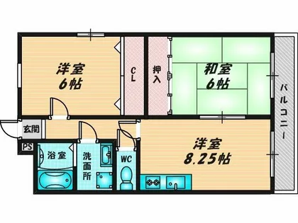 ニシシンヴィレッジ【3階】の間取り