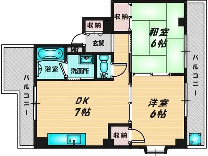 サンライフ若江東【4階】の間取り