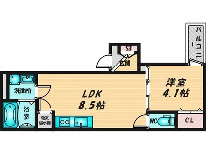 GRANDIR瓢箪山【1階】の間取り