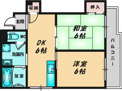 大蓮ハイツ【2階】の間取り