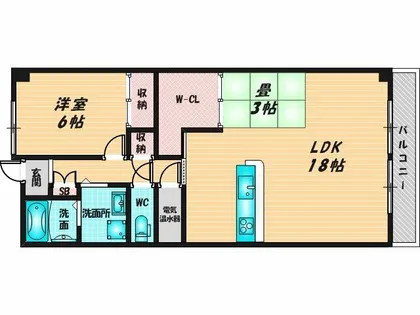 フローラ長田【2階】の間取り