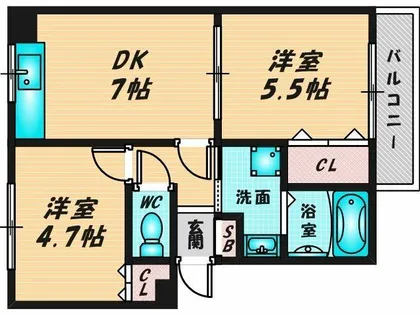 カトルセゾン【2階】の間取り