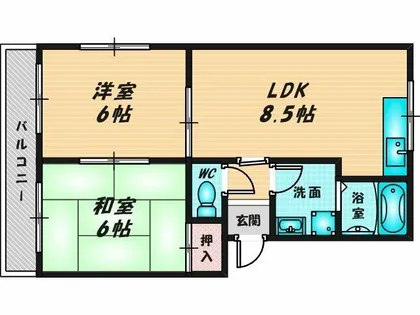 ラルゴ若江【3階】の間取り