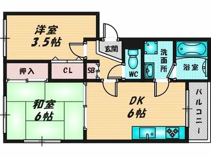 ステイツ稲葉【2階】の間取り