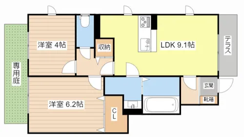 Plaisir堅田【1階】の間取り