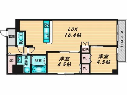 プレサンスNEO新深江リュミエル【8階】の間取り