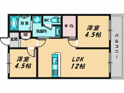 ウエストコート【3階】の間取り