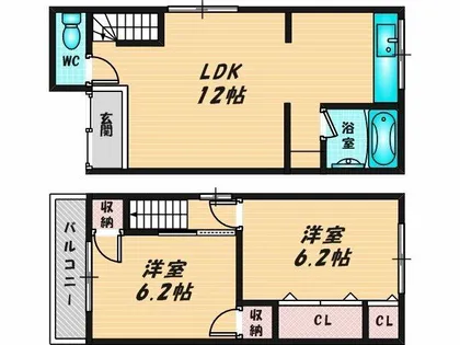 大阪府東大阪市末広町【一戸建】の間取り