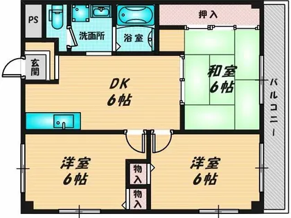 カーサ山野【3階】の間取り