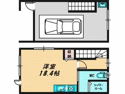 B-Base ガレージハウス【1階】の間取り