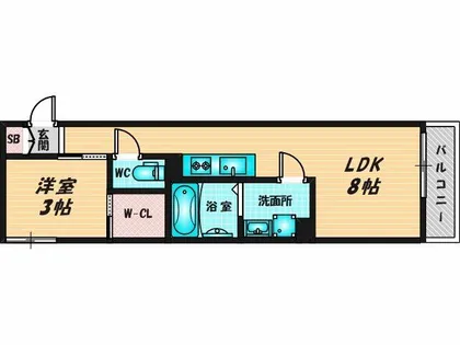 S-MOVE緑橋Ⅱ【1階】の間取り