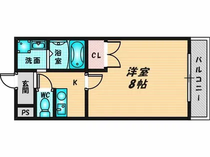 エイチ・ツー・オー新町Ⅰ【2階】の間取り