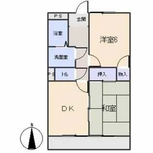 サープラスⅡ二番館 A棟B棟【B201号室】の間取り