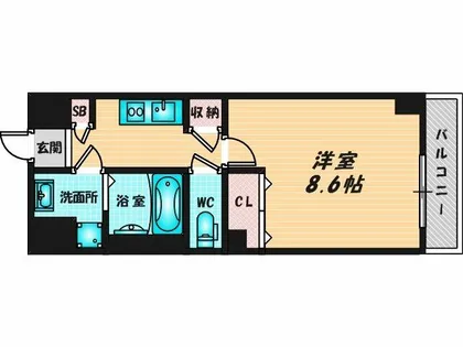 エグゼ大阪城東【6階】の間取り