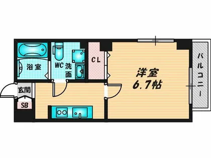 ラカーサ今里【6階】の間取り