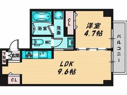 グランガーデン足代新町【4階】の間取り