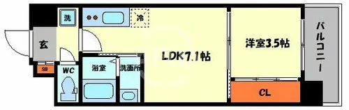 グランツ寺田町【4階】の間取り