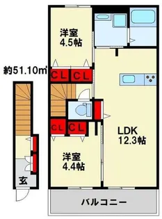 アリエッタ赤坂【203号室】の間取り