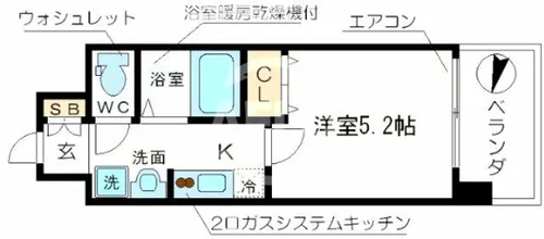 エスリード南堀江リバーサイド【6階】の間取り