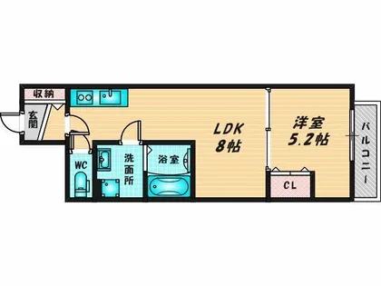 クレアール八戸ノ里【2階】の間取り