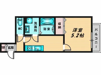 クレアール八戸ノ里【2階】の間取り