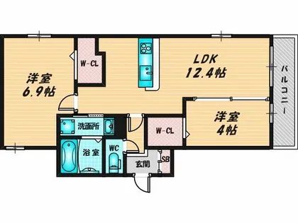 サンハイム横沼【1階】の間取り