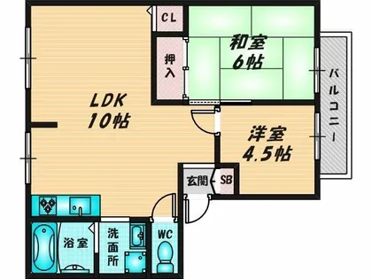 ラネージュbeジャンヴィエ A棟【2階】の間取り