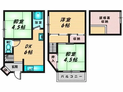大阪府東大阪市菱屋東2丁目【一戸建】の間取り