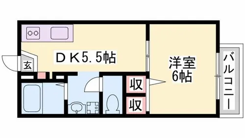 リーブル御立【202号室】の間取り