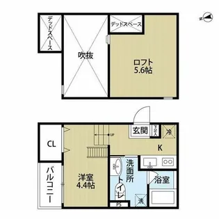 兵庫県尼崎市大物町1丁目【アパート】の間取り